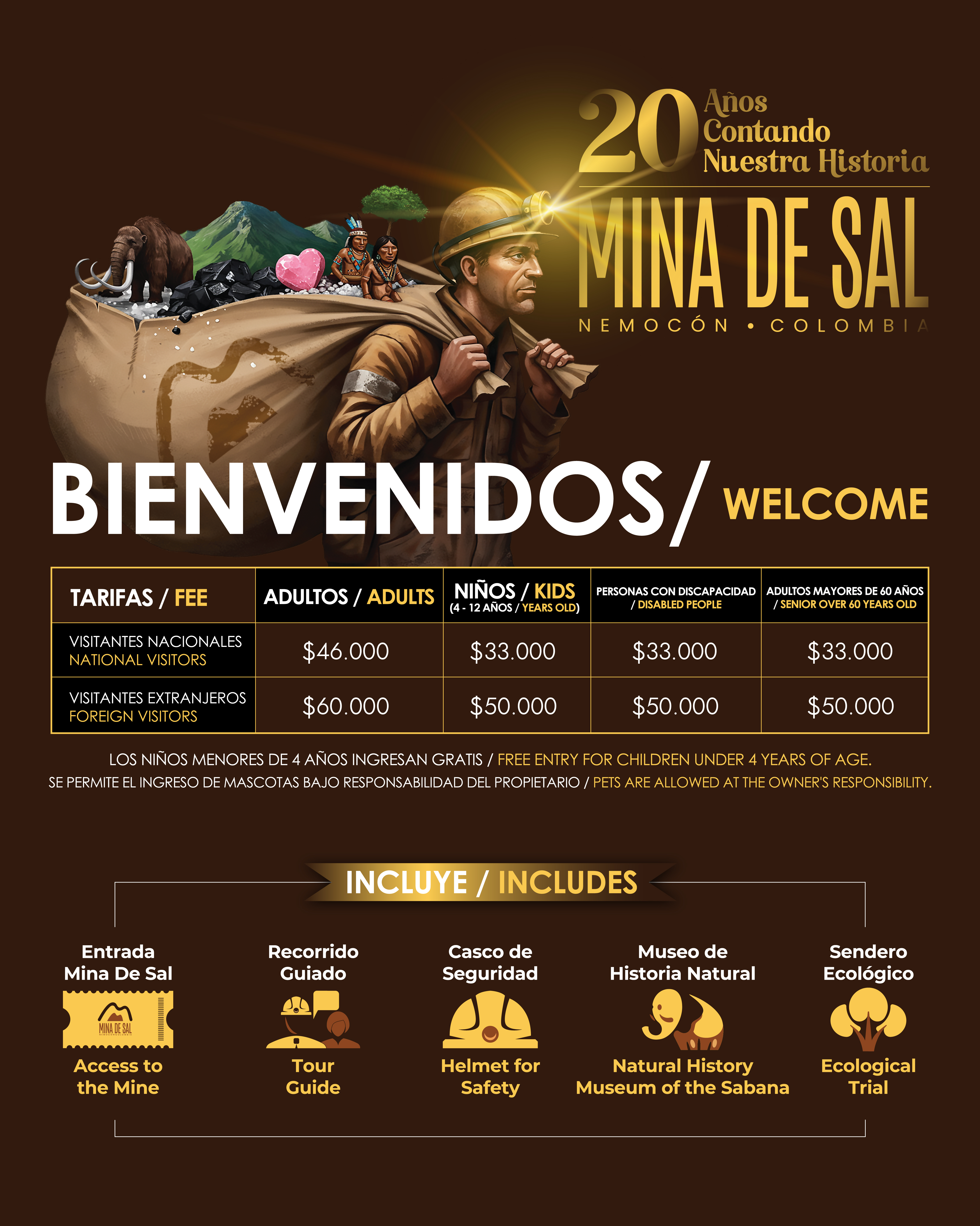 Tarifario y horarios de la Mina de Sal de Nemocón